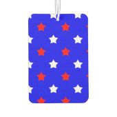 星パター赤と白ンの青い背景 カーエアーフレッシュナー (裏面)