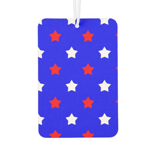 星パター赤と白ンの青い背景 カーエアーフレッシュナー (裏面)