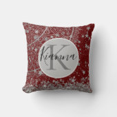 星パーソナライズされたが赤いモノグラム曼荼羅 クッション (正面)