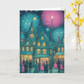 星パーソナライズされたの夜 カード (黄色い花)