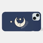 星パーソナライズされた付き三日月 iPhoneケース (裏面横)