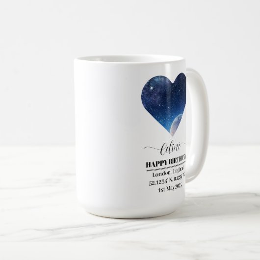 星パーソナライズされた地図カー祝ド: Your Special コーヒーマグカップ (正面右)