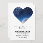 星パーソナライズされた地図カー祝ド: Your Special シーズンカード (正面/裏面)