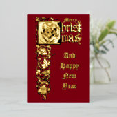 星ビクトリアン付きクリスマス天使 箔シーズンカード (立ち正面)