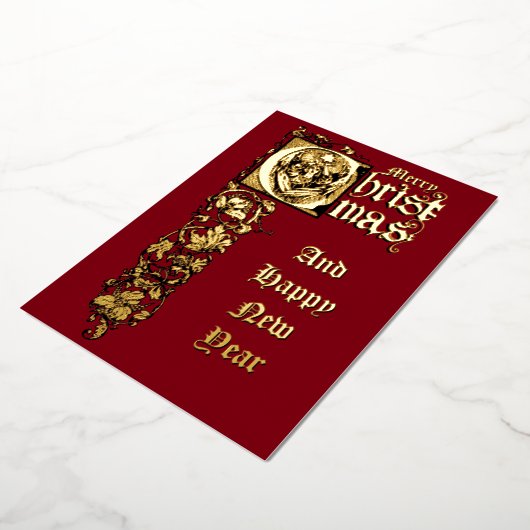 星ビクトリアン付きクリスマス天使 箔シーズンカード (回転した状態)