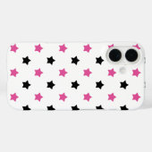星ピンク黒パターン白の背景 Case-Mate iPhoneケース (裏面 (横))