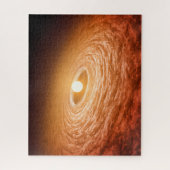 星フーオリオニスを取り巻く材料のディスク。 ジグソーパズル (縦)