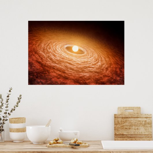 星フーオリオニスを取り巻く材料のディスク。 ポスター (キッチン)