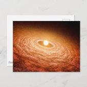 星フーオリオニスを取り巻く材料のディスク。 ポストカード (正面/裏面)