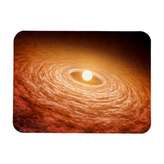 星フーオリオニスを取り巻く材料のディスク。 マグネット (横)