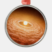 星フーオリオニスを取り巻く材料のディスク。 メタルオーナメント (正面)