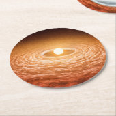 星フーオリオニスを取り巻く材料のディスク。 ラウンドペーパーコースター (アングル)