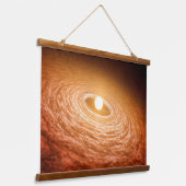 星フーオリオニスを取り巻く材料のディスク。 吊り下げ型タペストリー (傾斜あり)