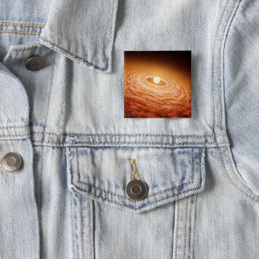 星フーオリオニスを取り巻く材料のディスク。 缶バッジ (インサイチュ)