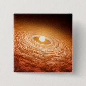 星フーオリオニスを取り巻く材料のディスク。 缶バッジ (正面)