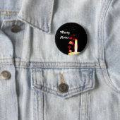 星ボタンの名札に対するクリスマスの蝋燭 缶バッジ (インサイチュ)