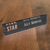 星マーキーライトパーソナライズされた デスクネームプレート (側面)