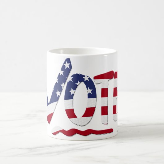星マーク VOTE アメリカ国旗付き コーヒーマグカップ (中央)