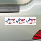 星マーク VOTE アメリカ国旗付き バンパーステッカー (車上)