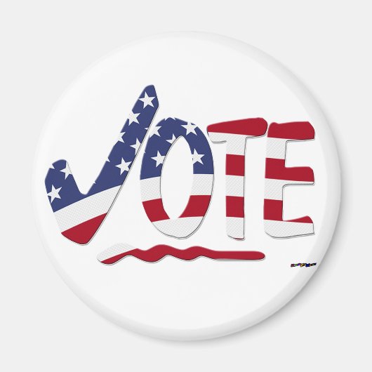 星マーク VOTE アメリカ国旗付き マグネット (正面)