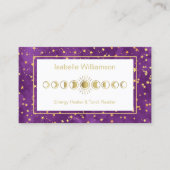星ミニマルモダンアメジスト神秘的な月相 名刺 (正面)