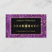 星ミニマルモダンアメジスト神秘的な月相 名刺 (正面)