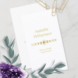 星ミニマルモダンアメジスト神秘的な月相 名刺