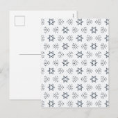 星ミニマル雪抽象芸術 シーズンポストカード (正面/裏面)