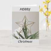 星メリーにクリスマス輝くを カード (黄色い花)