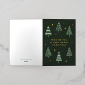 星メリー付きチャーストマス 箔グリーティングカード (外側レイダウン)