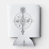 星モダンと月の矢印で花を点滅 缶クーラー (裏面)