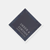 星モダンの中に書の海結婚海軍 スタンダードカクテルナプキン (角)