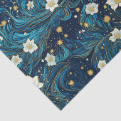 星モダンの夜と白のリリーフローラの切り離 薄葉紙 (詳細)