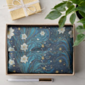 星モダンの夜と白のリリーフローラの切り離 薄葉紙 (ギフト)