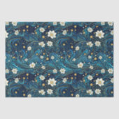 星モダンの夜と白のリリーフローラの切り離 薄葉紙 (正面)