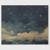 星モダンの夜のシームレスなパターン ラッピングペーパー (フラット)