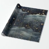 星モダンの夜のシームレスなパターン ラッピングペーパー (アンロールド)