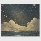 星モダンの夜のシームレスなパターン ラッピングペーパー (フラット)