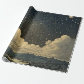 星モダンの夜のシームレスなパターン ラッピングペーパー (アンロールド)