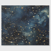 星モダンの夜のシームレスなパターン ラッピングペーパー (フラット)