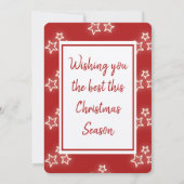 星モダン付きシックなフォトクリスマスカード カード (裏面)