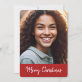 星モダン付きシックなフォトクリスマスカード カード (正面)