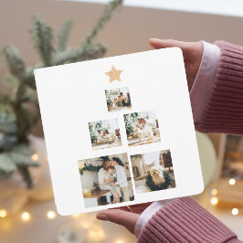 星モダン付き家族クリスマスツリー写真