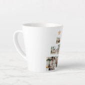 星モダン付き家族クリスマスツリー写真 カフェラテマグ (左アングル)