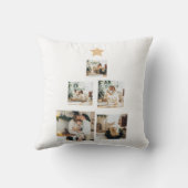 星モダン付き家族クリスマスツリー写真 クッション (裏面)