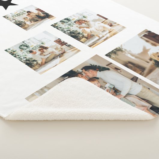 星モダン付き家族クリスマスツリー写真 シェルパブランケット (3/4)