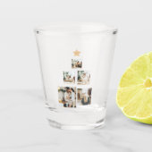 星モダン付き家族クリスマスツリー写真 ショットグラス (正面)