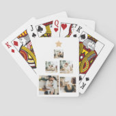 星モダン付き家族クリスマスツリー写真 トランプ (裏面)