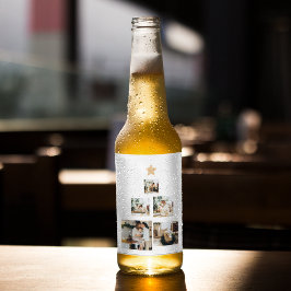 星モダン付き家族クリスマスツリー写真 ビールラベル