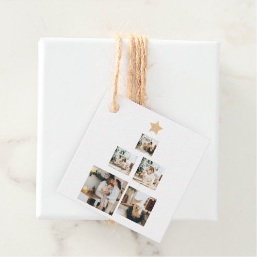 星モダン付き家族クリスマスツリー写真 フェイバータグ (インサイチュ)